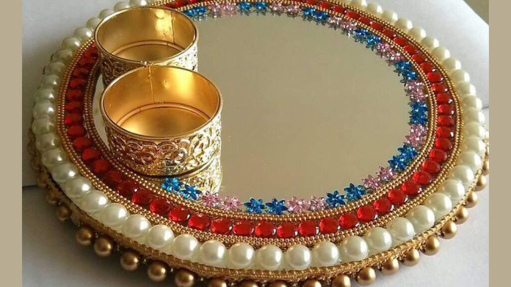 Mirror Thali Decoration