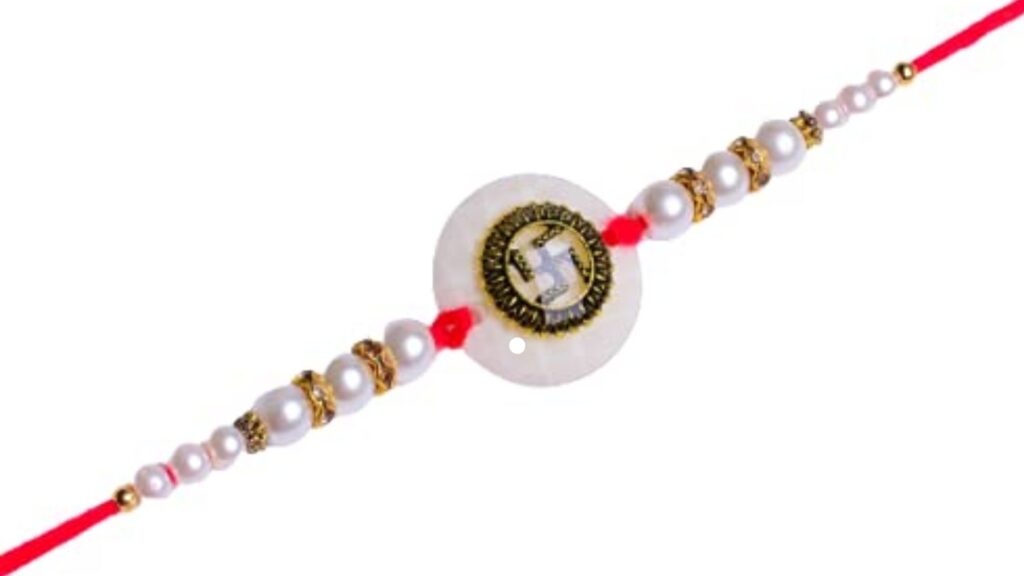 Uniquely Crafted White Pearl Rakhi
